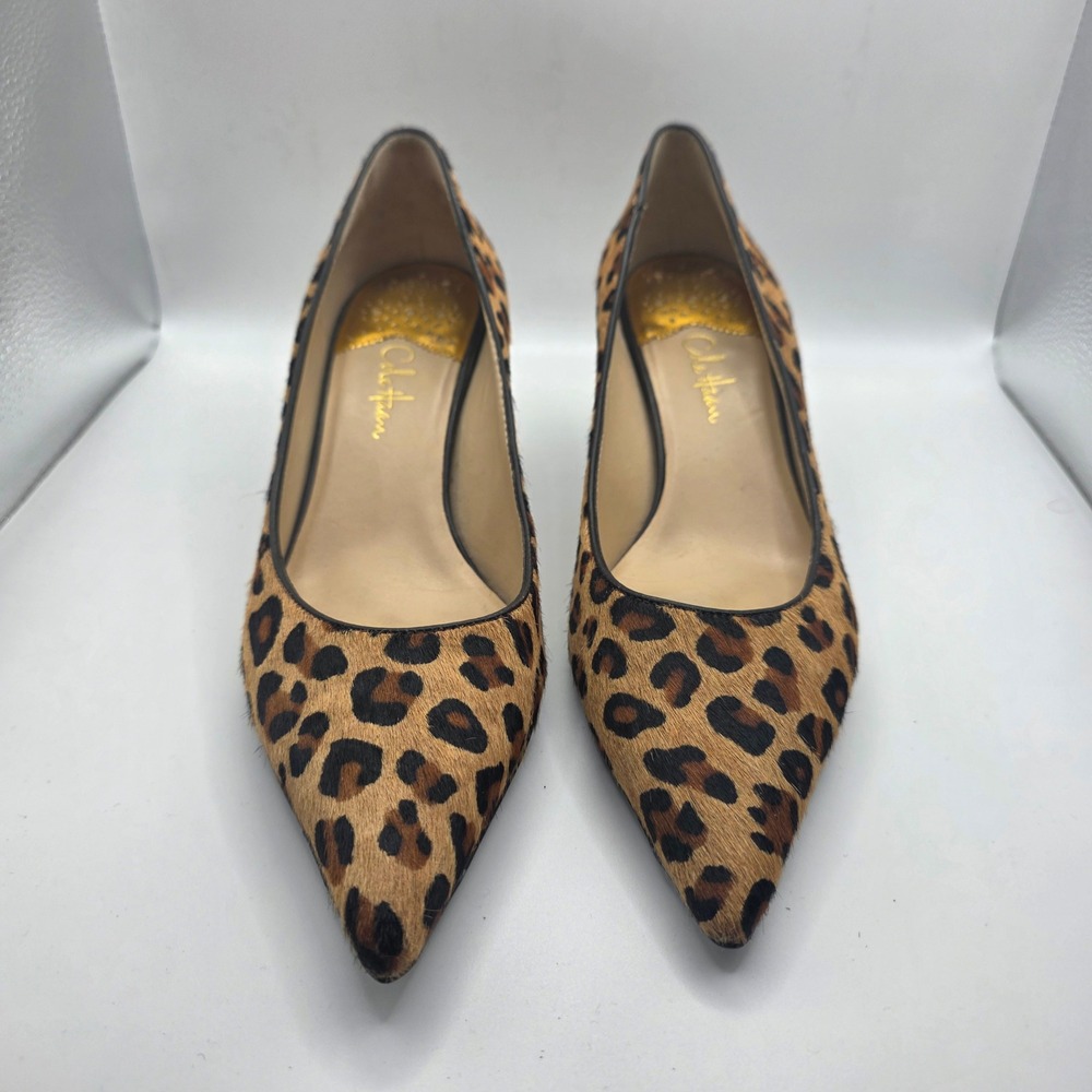 Cole Haan Nike Air Leopard Calf Hair‎ Pumps Women's 7.5B Pointed Toe Heels